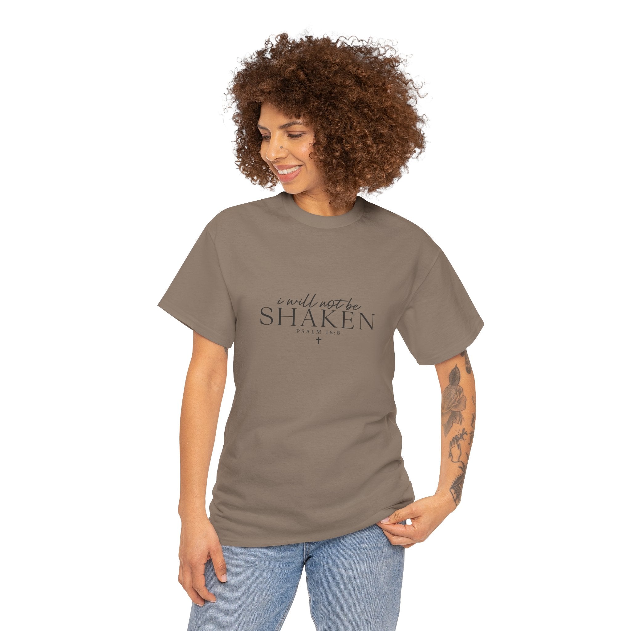 I will Not Be Shaken Unisex Cotton Tee