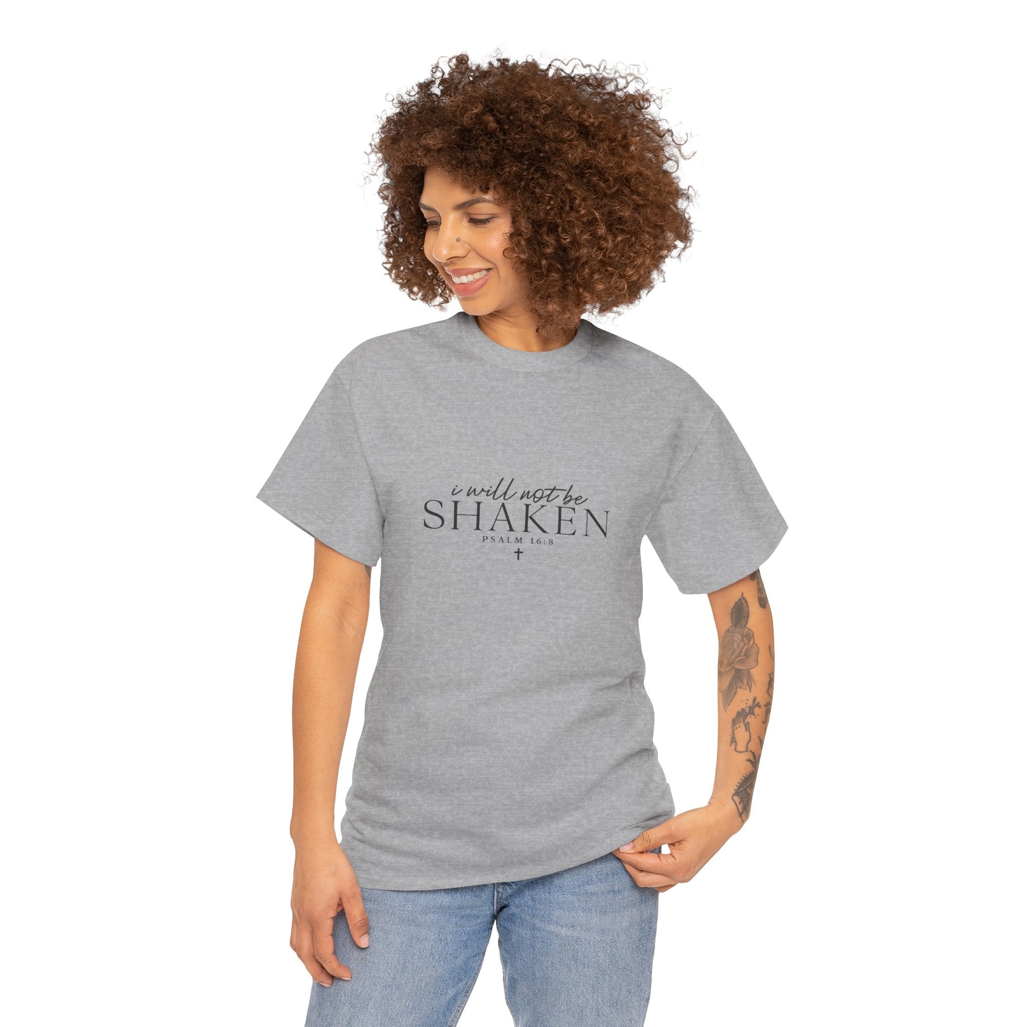 I will Not Be Shaken Unisex Cotton Tee