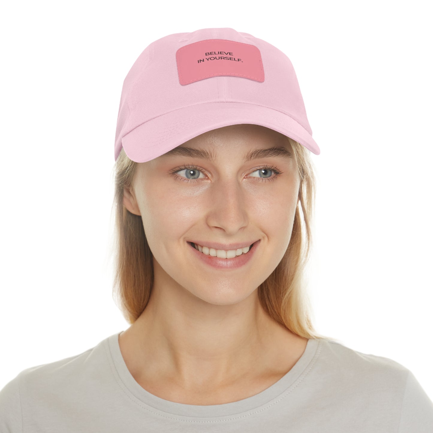 Believe in Yourself Dad Hat — Soft Leather Patch Cap