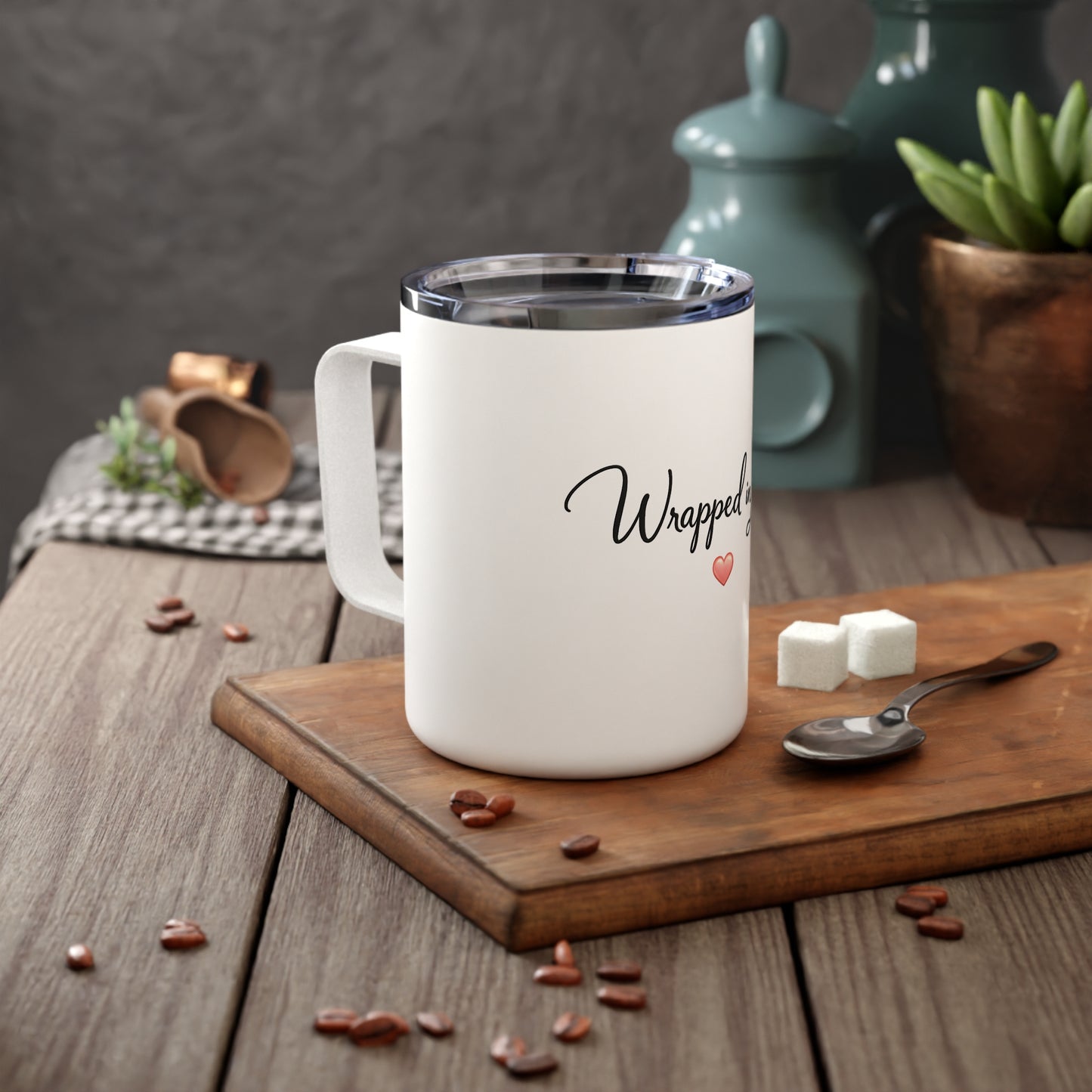 Wrapped In Love - Insulated Coffee Mug, 10oz / Clothed In Kindness