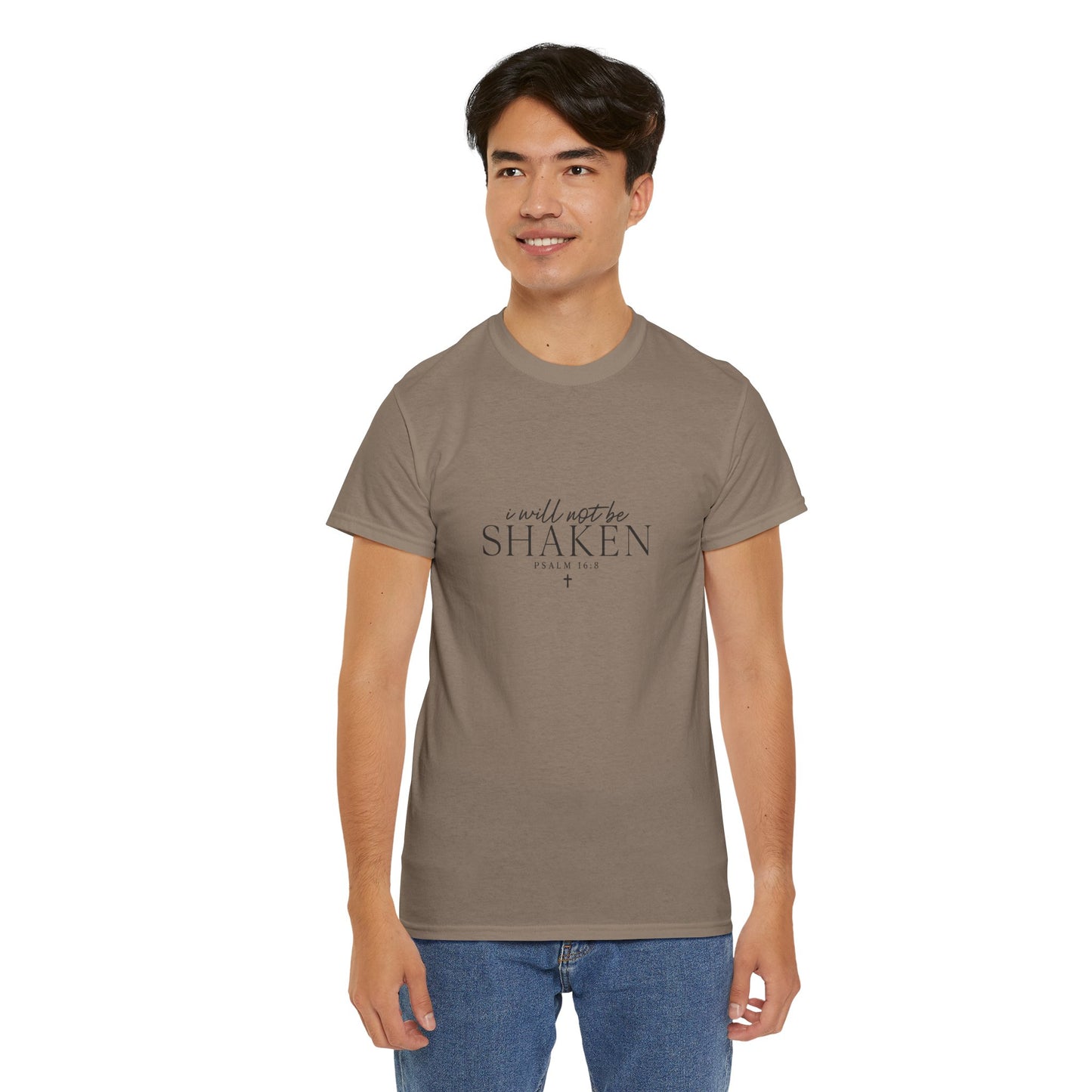 I will Not Be Shaken Unisex Cotton Tee