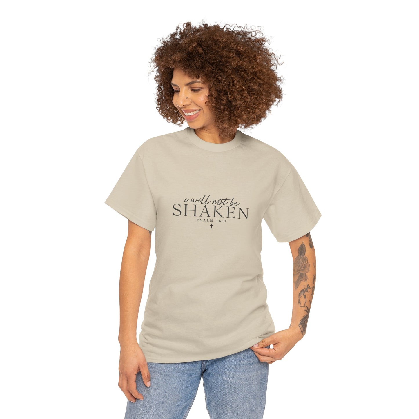 I will Not Be Shaken Unisex Cotton Tee