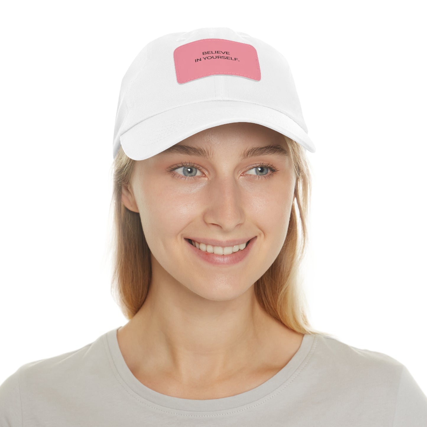 Believe in Yourself Dad Hat — Soft Leather Patch Cap