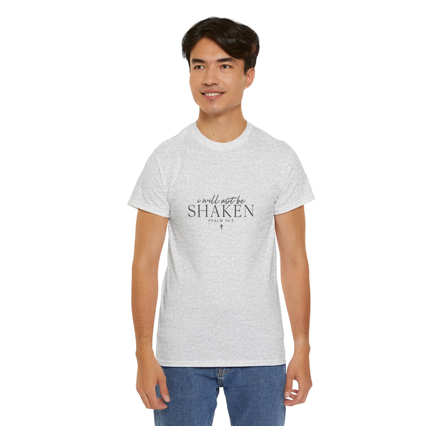 I will Not Be Shaken Unisex Cotton Tee