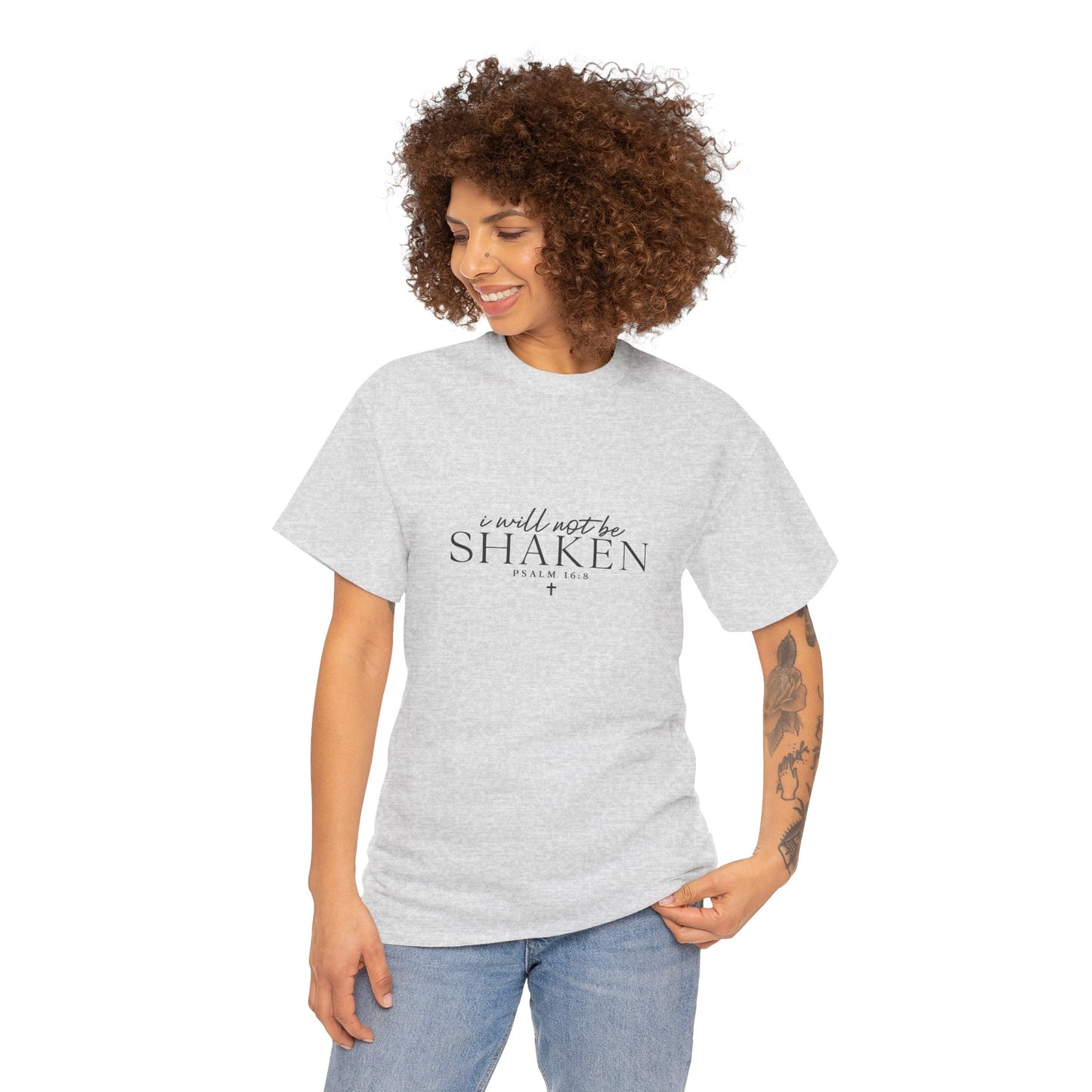 I will Not Be Shaken Unisex Cotton Tee