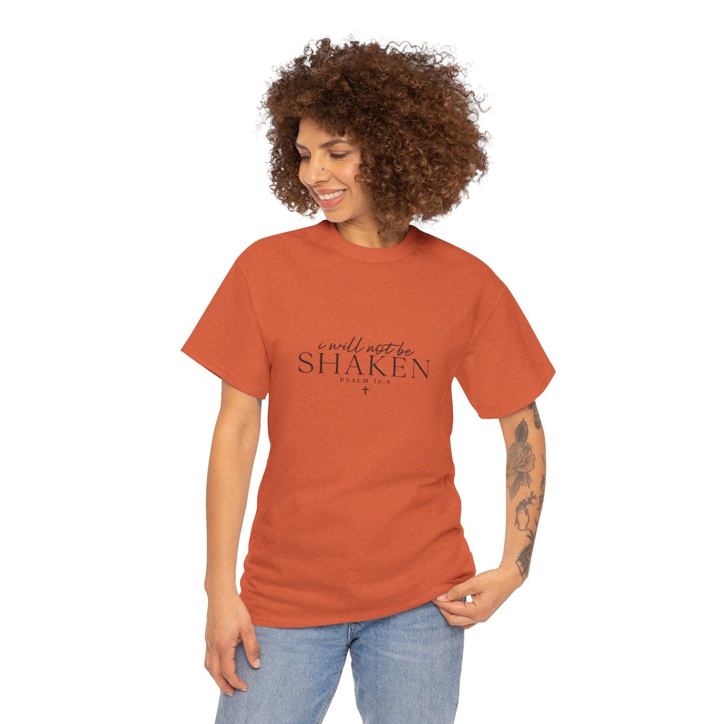 I will Not Be Shaken Unisex Cotton Tee